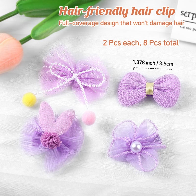 Cherocito 400 Pcs Baby Girls Hair Accessories Set,Baby Girls Hair Ties,Flower Bows Rubber Bands,Hair-friendly Hair Clip,Soft Elastic Hair Bands,Claw Clip(Multi-colored) - Image 3